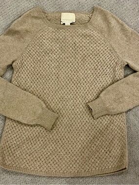 Cynthia Rowley Taupe Textured Crewneck Sweater